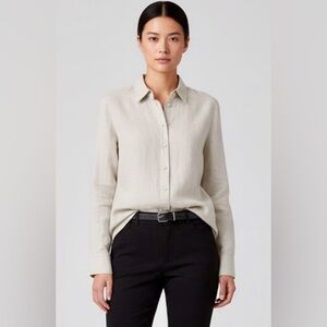 Culture (Danish) Linen Blend Minimalist Button-Down Shirt – CUcasandra